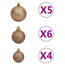 Berkfield Home Beautiful Artificial Pre-lit Christmas Tree with Ball Set Green 1 - thumbnail 9