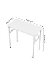 Living and Home 80 x 40cm Home Office Foldable Computer Desk with Adjustable Foot Pads in White - Size: 80 x 40 cm - thumbnail 2