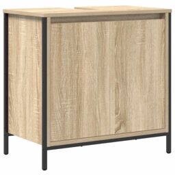 Berkfield Home Bathroom Basin Cabinet Sonoma Oak 60x34.5x60 cm in Brown - thumbnail 2