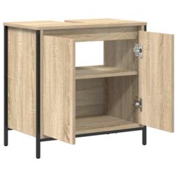 Berkfield Home Bathroom Basin Cabinet Sonoma Oak 60x34.5x60 cm in Brown - thumbnail 5