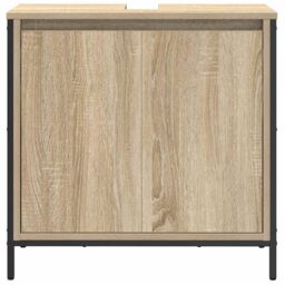 Berkfield Home Bathroom Basin Cabinet Sonoma Oak 60x34.5x60 cm in Brown - thumbnail 6