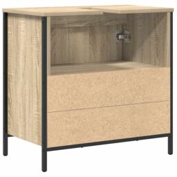 Berkfield Home Bathroom Basin Cabinet Sonoma Oak 60x34.5x60 cm in Brown - thumbnail 8