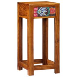 Berkfield Home Telephone Stand 35x35x75 cm Solid Wood Acacia in Brown - Size: 35 x 35 x 75 cm - thumbnail 2