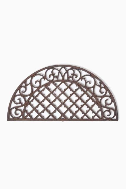 Homescapes Brown Half Moon Parisian Cast Iron Doormat - Size: 34 cm x 66 cm - image 1