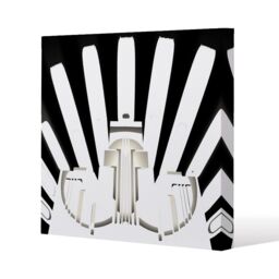 Benjamin Tate Design Art Deco Skyscraper in Black & White (Canvas Print) / 61 x 61 x 4cm in Natural - Size: 61 x 61 x 4 cm - thumbnail 1