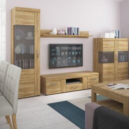 Furniture To Go Cortina 2 Door 1 Drawer Wide TV Cabinet in Brown - thumbnail 5