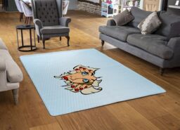 Benjamin Tate Design Comic Cartoon Pop Art Retro Designer Rug in Natural - Size: Large - thumbnail 2