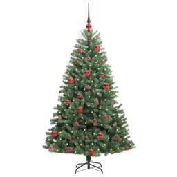 Berkfield Home Artificial Hinged Christmas Tree Green 150 cm PVC & Metal - thumbnail 3