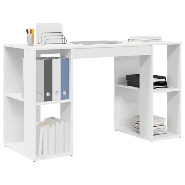 Berkfield Home White White Computer Desk White Particle board Medium Storage - image 1