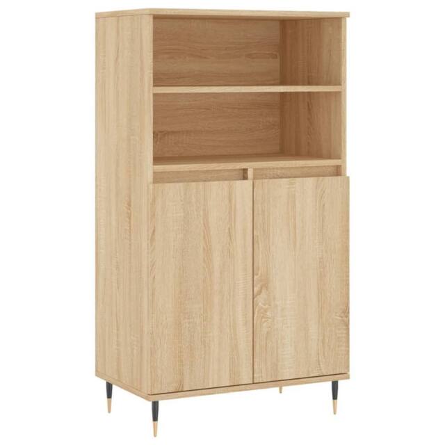 Berkfield Home Highboard Sonoma Oak 60x36x110 cm Engineered Wood in Light Oak - Size: 60 x 36 x 110 cm - image 1