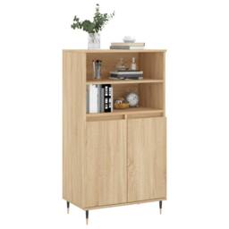 Berkfield Home Highboard Sonoma Oak 60x36x110 cm Engineered Wood in Light Oak - Size: 60 x 36 x 110 cm - thumbnail 3
