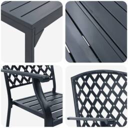 Berkfield Home 9 Piece Garden Dining Set Anthracite Steel in Dark Grey - thumbnail 9