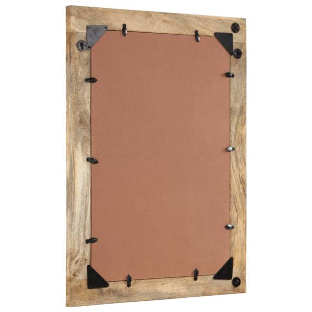 Berkfield Home Beautiful Bathroom Mirror 50x70x2.5 cm Solid Wood Mango & Glass in Brown - image 1