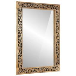 Berkfield Home Beautiful Bathroom Mirror 50x70x2.5 cm Solid Wood Mango & Glass in Brown - thumbnail 2