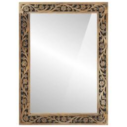 Berkfield Home Beautiful Bathroom Mirror 50x70x2.5 cm Solid Wood Mango & Glass in Brown - thumbnail 3