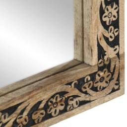Berkfield Home Beautiful Bathroom Mirror 50x70x2.5 cm Solid Wood Mango & Glass in Brown - thumbnail 7