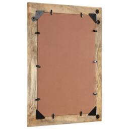 Berkfield Home Beautiful Bathroom Mirror 50x70x2.5 cm Solid Wood Mango & Glass in Brown - thumbnail 1