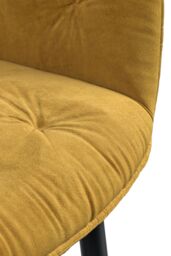 More4Homes Set Of 6 Anika Modern Velvet Dining Chair Padded Seat Metal Legs in Mustard - thumbnail 6