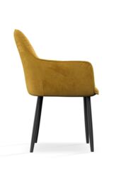 More4Homes Set Of 6 Anika Modern Velvet Dining Chair Padded Seat Metal Legs in Mustard - thumbnail 4