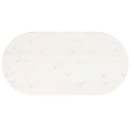 Berkfield Home Table Top White 110x55x2.5 cm Solid Wood Pine Oval - thumbnail 4