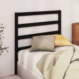 Berkfield Home Bed Headboard Black 95x4x100 cm Solid Wood Pine - Size: 95 x 4 x 100 cm - thumbnail 3