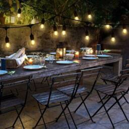 SPETLEK Festoon String Lights Outdoor Garden 10 Bulbs in Black - thumbnail 2
