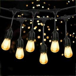 SPETLEK Festoon String Lights Outdoor Garden 10 Bulbs in Black - thumbnail 3