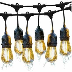 SPETLEK Festoon String Lights Outdoor Garden 10 Bulbs in Black - thumbnail 1
