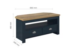 Birlea Corner TV Unit Cream Highgate Entertainment & Oak Farmhouse Shabby Chic in Blue - thumbnail 6