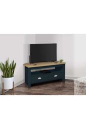 Birlea Corner TV Unit Cream Highgate Entertainment & Oak Farmhouse Shabby Chic in Blue