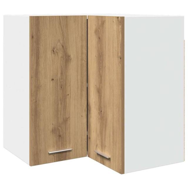 Berkfield Home Hanging Corner Cabinet Lyon Artisan Oak 57x57x60 cm Engineered Wood in Brown - Size: 57 x 57 x 60 cm - image 1