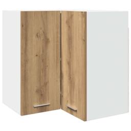 Berkfield Home Hanging Corner Cabinet Lyon Artisan Oak 57x57x60 cm Engineered Wood in Brown - Size: 57 x 57 x 60 cm - thumbnail 1