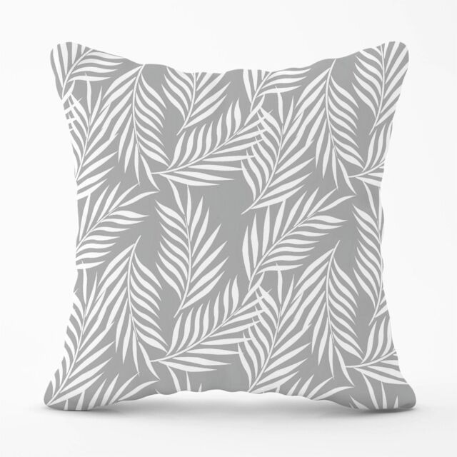 Warren Reed - Designer Palm Tree Leaves Cushions in Grey - Size: 45 cm x 45 cm - image 1