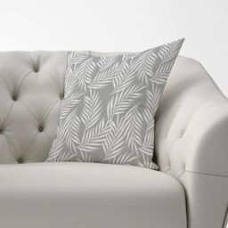 Warren Reed - Designer Palm Tree Leaves Cushions in Grey - Size: 45 cm x 45 cm - thumbnail 2