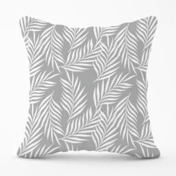 Warren Reed - Designer Palm Tree Leaves Cushions in Grey - Size: 45 cm x 45 cm - thumbnail 1