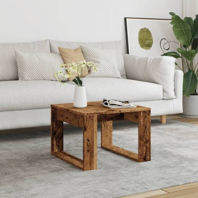 Berkfield Home Side Table Old Wood 50x50x35 cm Engineered Wood in Brown - Size: 50 x 50 x 35 cm - image 1