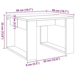 Berkfield Home Side Table Old Wood 50x50x35 cm Engineered Wood in Brown - Size: 50 x 50 x 35 cm - thumbnail 9