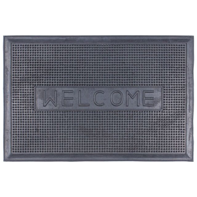 Nicola Spring Heavy Duty Rubber Door Mat - 60 x 40cm - Welcome in Black - Size: 40 cm x 60 cm - image 1