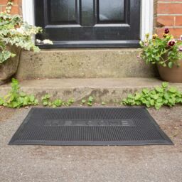 Nicola Spring Heavy Duty Rubber Door Mat - 60 x 40cm - Welcome in Black - Size: 40 cm x 60 cm - thumbnail 5