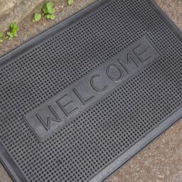 Nicola Spring Heavy Duty Rubber Door Mat - 60 x 40cm - Welcome in Black - Size: 40 cm x 60 cm - thumbnail 7
