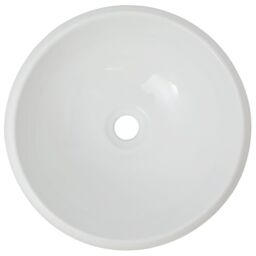 Berkfield Home Bathroom Basin with Mixer Tap Ceramic Round White - thumbnail 3