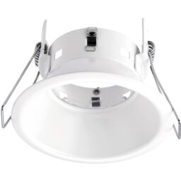 Loops Anti-Glare Recessed Bathroom Downlight IP65 - 50W GU10 Reflector - Matt White - thumbnail 1