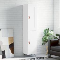 Berkfield Home Highboard White 34.5x34x180 cm Engineered Wood - thumbnail 2