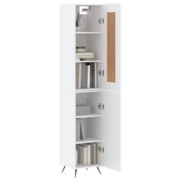 Berkfield Home Highboard White 34.5x34x180 cm Engineered Wood - thumbnail 1