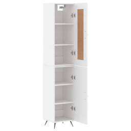 Berkfield Home Highboard White 34.5x34x180 cm Engineered Wood - thumbnail 4