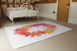 Benjamin Tate Design Pink & Orange Autumn Reath Rug in Natural - Size: Large - thumbnail 3