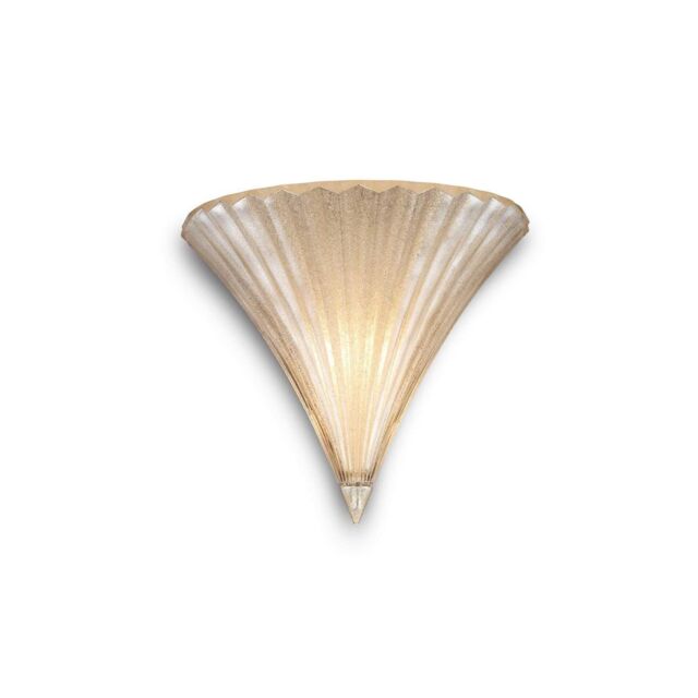 Netlighting Santa 1 Light Indoor Wall Uplighter Gold with Small Finish Glass E14