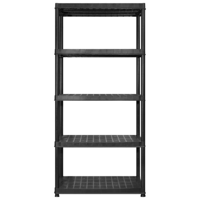 Berkfield Home Storage Shelf 5-Tier Black 366x45.7x185 cm Plastic - image 1