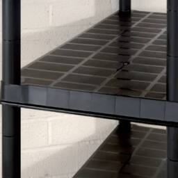 Berkfield Home Storage Shelf 5-Tier Black 366x45.7x185 cm Plastic - thumbnail 5