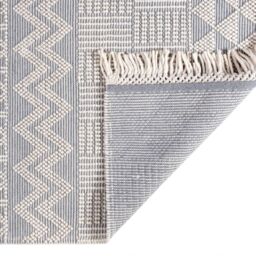 The Rug Shop UK Grey Handmade Modern Geometric Kilim Easy To Clean Ivory Area Rug - Size: 200 cm x 280 cm - thumbnail 6